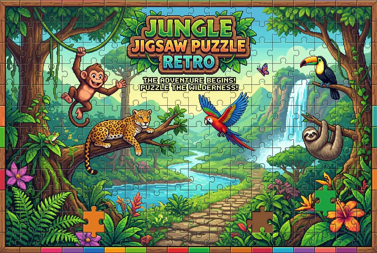 Jungle Jigsaw Puzzle Retro