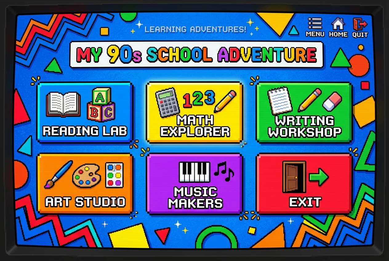 Kiddy Math 90s Käyttöliittymä